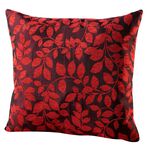 Kissenbezug mit h&uuml;bschem Bl&auml;ttermotiv BORDEAUX-ROT