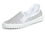 Gemini Slipper mit sommerlich perforiertem Rind-Nappaleder WEISS