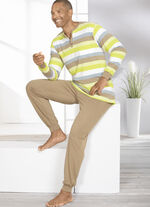 Schlafanzug mit Knopfleiste und Bündchenabschlüssen 