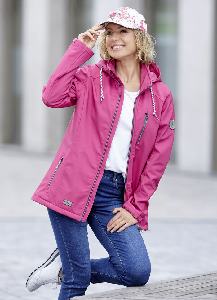 Funktionsjacke mit abnehmbarer Kapuze PINK