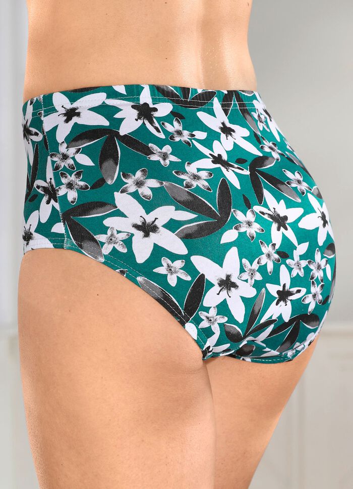 Viererpack Slips mit Floraldessin 