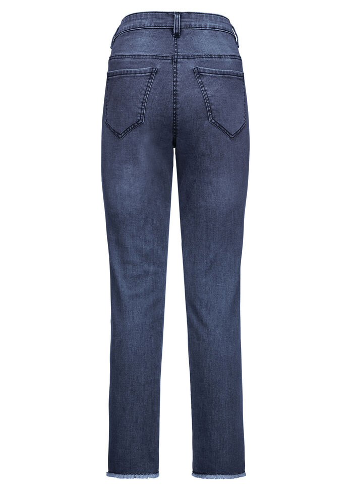 Edel-Jeans mit tollen Glitzersteinchen und Fransensaum DUNKELBLAU