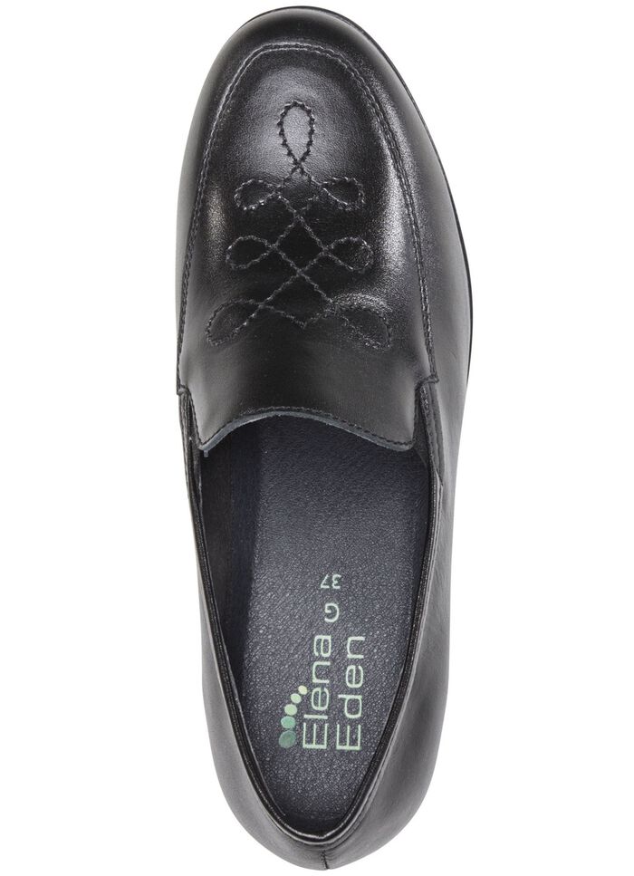ELENA EDEN Slipper mit Ziersteppung SCHWARZ