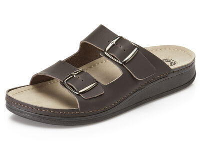 Mubb, bequeme Herren-Pantoletten, Weite H, aus Leder 