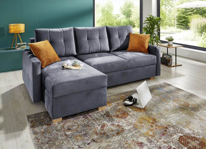 Polsterecke mit Bettfunktion ANTHRAZIT