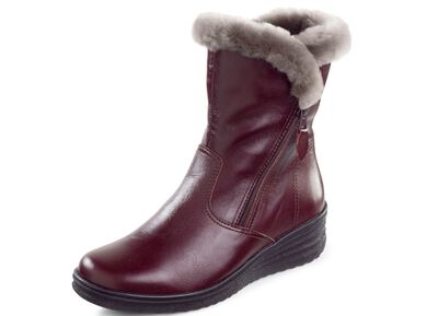 ELENA EDEN, gef&uuml;tterte Damen-Stiefeletten, Winterschuhe, Weite H, mit Lammfell  