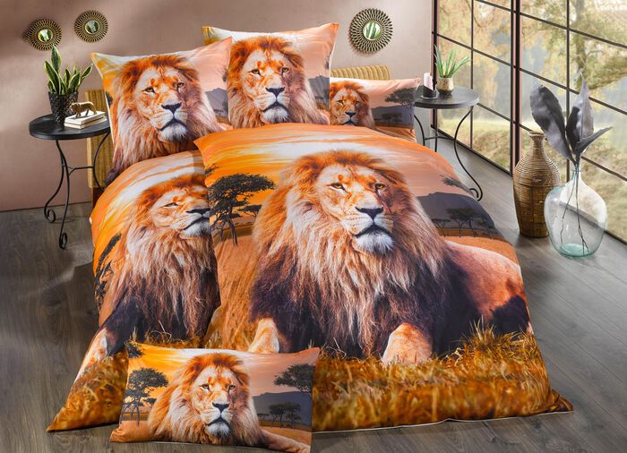 Bettw&auml;sche-Garnitur mit Rei&szlig;verschluss 