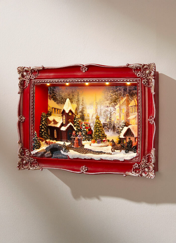 Bild mit LED-Beleuchtung und Weihnachtsmelodien 