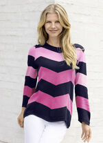 Pullover in Zackendessin MARINE-ROSA-PINK