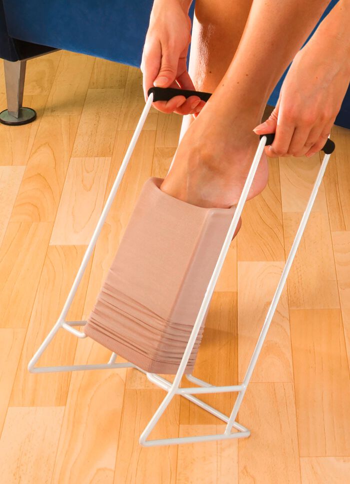 Anziehhilfe f&uuml;r Kompressionsstr&uuml;mpfe WEISS