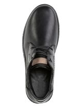 Schn&uuml;r-Boots aus schattiertem Rind-Nappaleder SCHWARZ