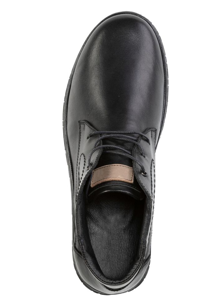 Schn&uuml;r-Boots aus schattiertem Rind-Nappaleder SCHWARZ