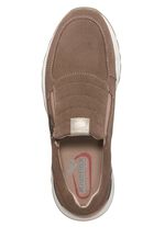 Slipper aus weichem Velourleder TAUPE