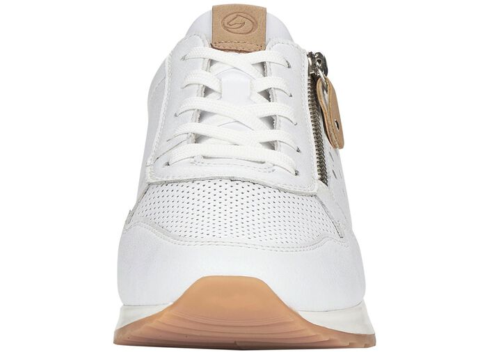 Remonte Sneaker mit unterlegter Zierlochung WEISS-SAND