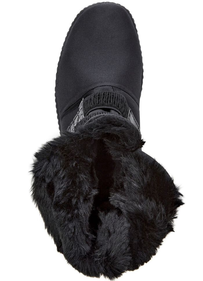 Stiefelette mit Krokolack-Besatz 