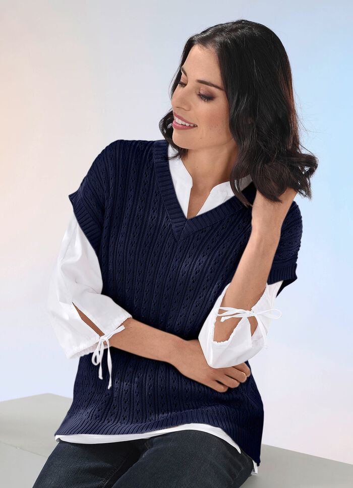 Pullunder mit Ajour- und Strukturmuster MARINE