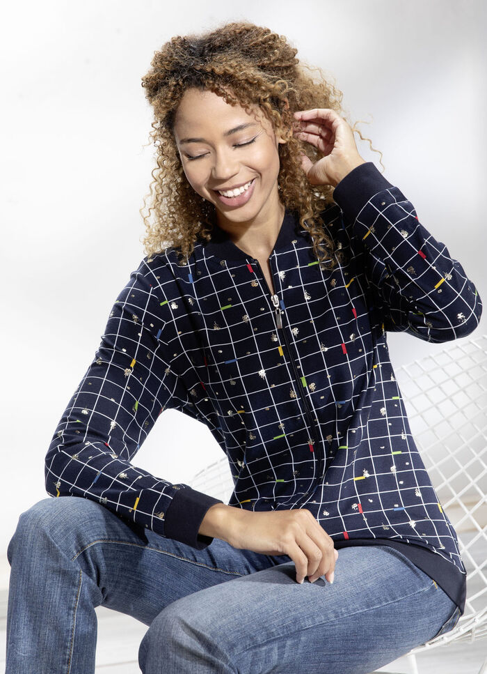 Blusenjacke mit Rippenstrick 