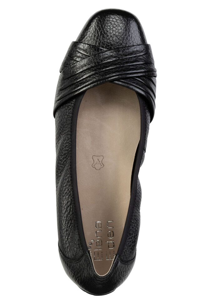 ELENA EDEN, elegante Damen-Ballerinas, Weite G, mit herausnehmbarem Fu&szlig;bett SCHWARZ