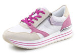 Remonte Schn&uuml;r-Sneaker aus Nappaleder CREME-BUNT