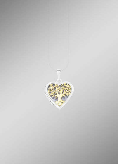 Herz-Medaillon in Bicolor zum &Ouml;ffnen 