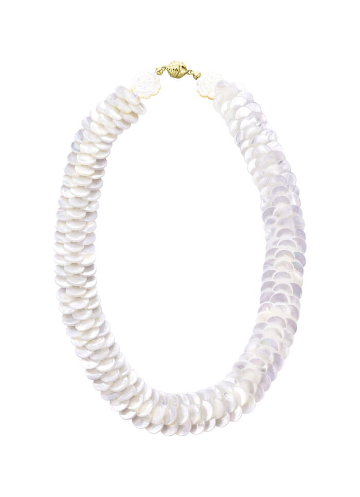 Schimmernde Halskette mit echtem Perlmutt 