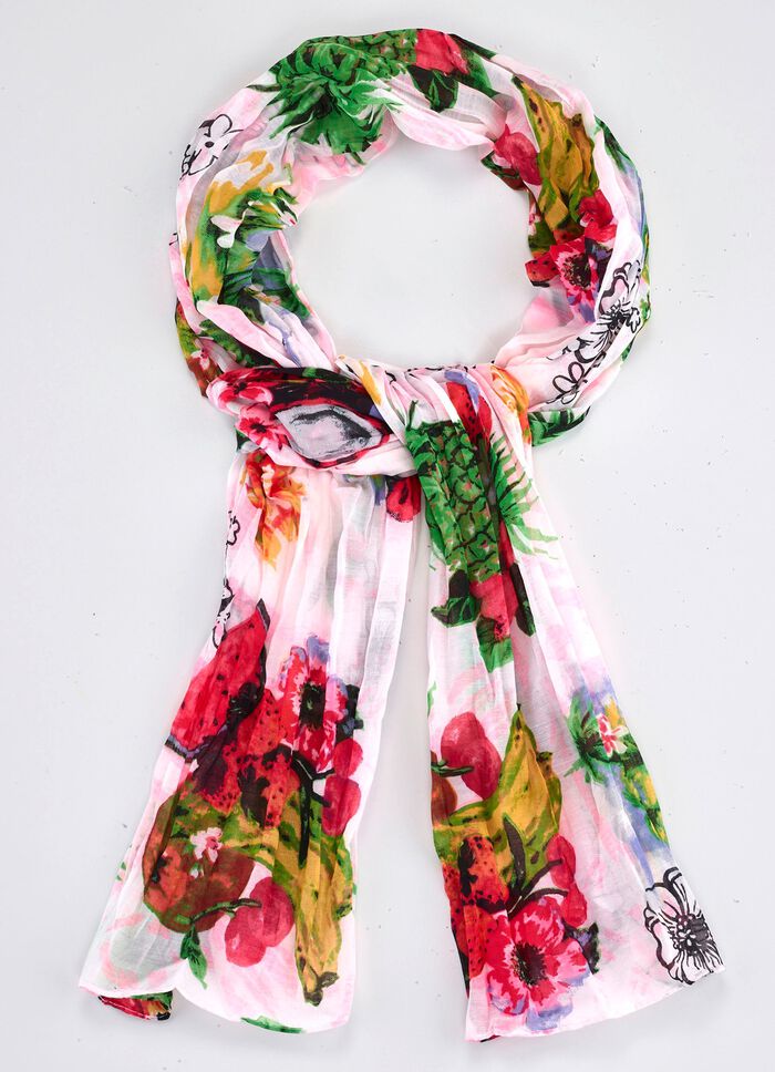 Schal mit raffiniertem Obstdessin 