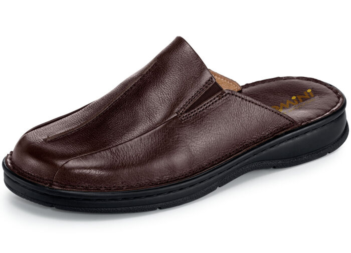 Gemini Pantolette aus hochwertigem Leder KASTANIE