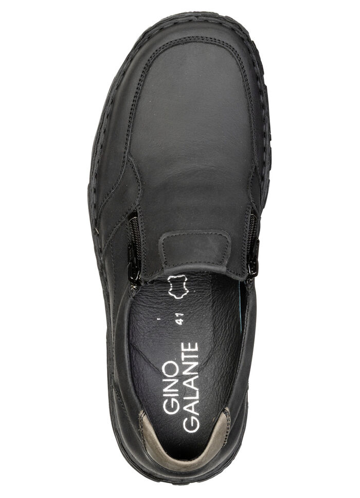 GINO GALANTE, klassische Herren-Slipper, mit herausnehmbarem Fußbett SCHWARZ