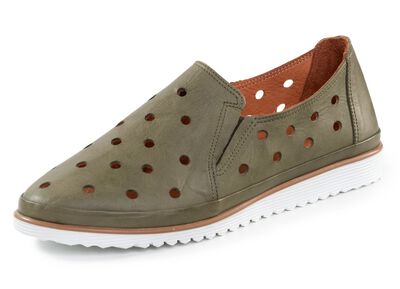 ELENA EDEN Slipper aus weichem Nappaleder mit Lochungen 