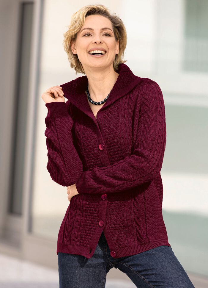 Strickjacke in Strukturmix BORDEAUX