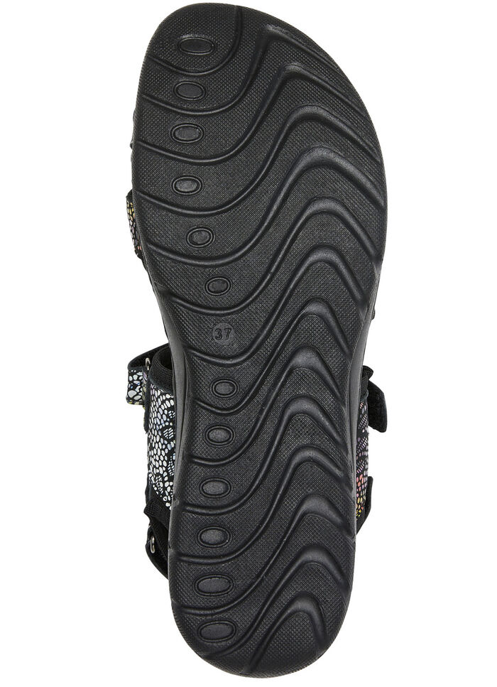 Gemini Trekking-Sandale mit bunter Floral-Prägung SCHWARZ