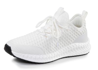 Schn&uuml;r-Sneaker aus strukturiertem Textilmaterial 