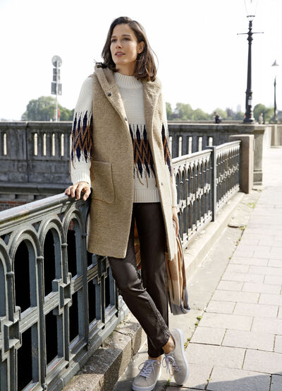 Longweste mit Druckerleiste 