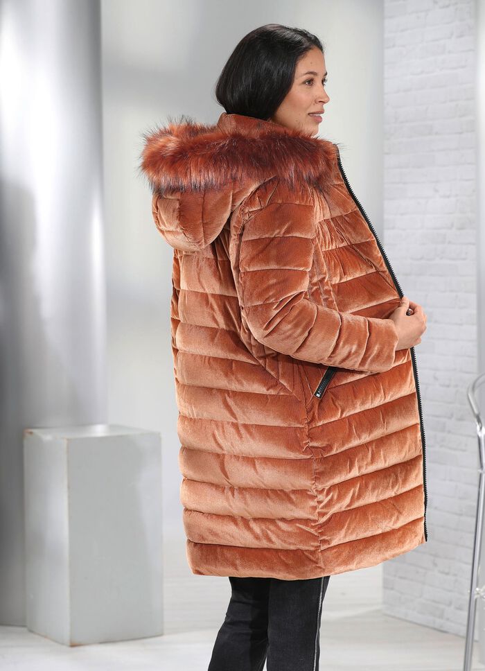 Kurzmantel mit abnehmbarer Kapuze 