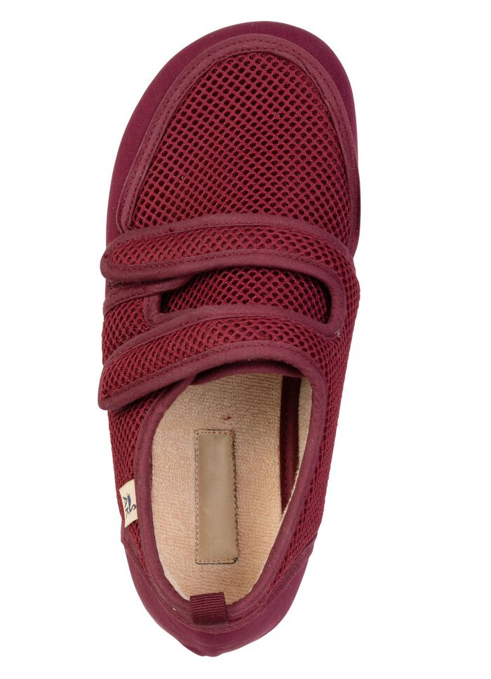 Bequeme Damen-Klettschuhe, Weite H, aus Mesh und Textilmaterial BORDEAUX