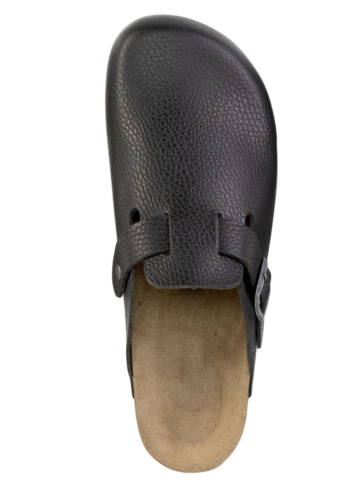 GINO GALANTE Clog aus schattiertem, genarbtem Rindleder SCHWARZ