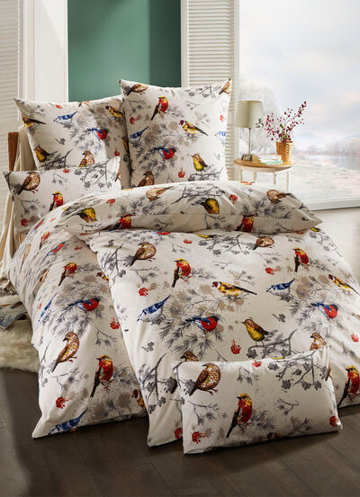 Bettwäsche-Garnitur von Biberna mit Reißverschluss 