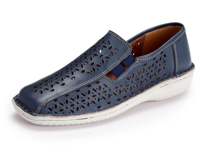 ELENA EDEN Slipper aus schattiertem Nappaleder MARINE