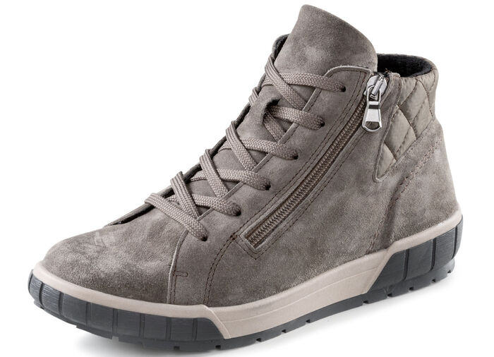 ELENA EDEN Schnür-Bootie mit zwei Seitenreißverschlüssen TAUPE
