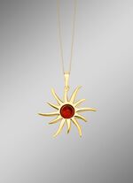 Strahlender Sonnenanh&auml;nger mit echtem Bernstein 