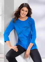 Shirt mit platziertem schwarzem Druck in 2 Farben ROYALBLAU