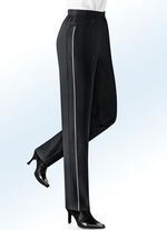 Hose mit kontrasfarbener Zierpaspel SCHWARZ-HELLGR.