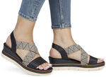 Remonte Sandalette mit Flechtdurchz&uuml;gen SCHWARZ-CREME