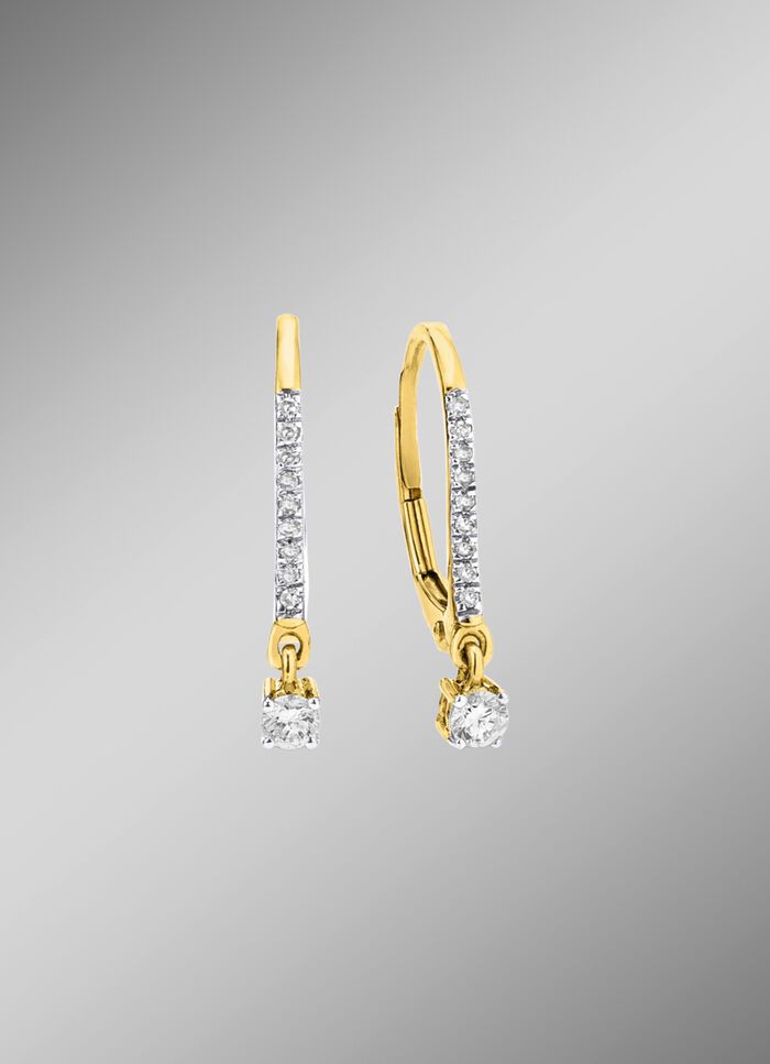 Edle Ohrringe mit 2 Brillanten und 18 Diamanten 