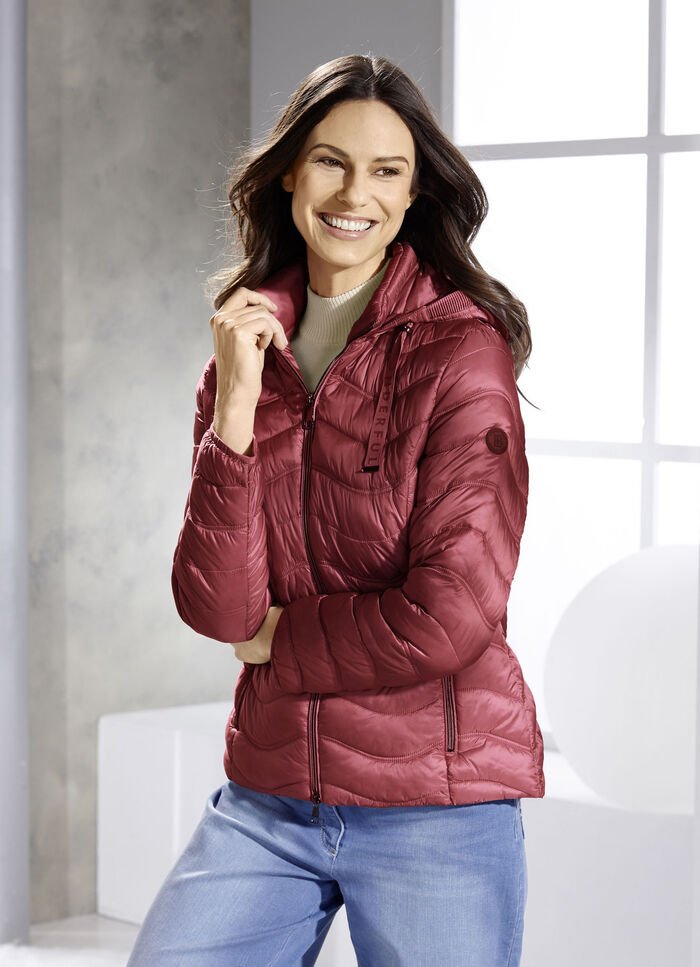 Jacke mit abnehmbarer Kapuze KARMINROT