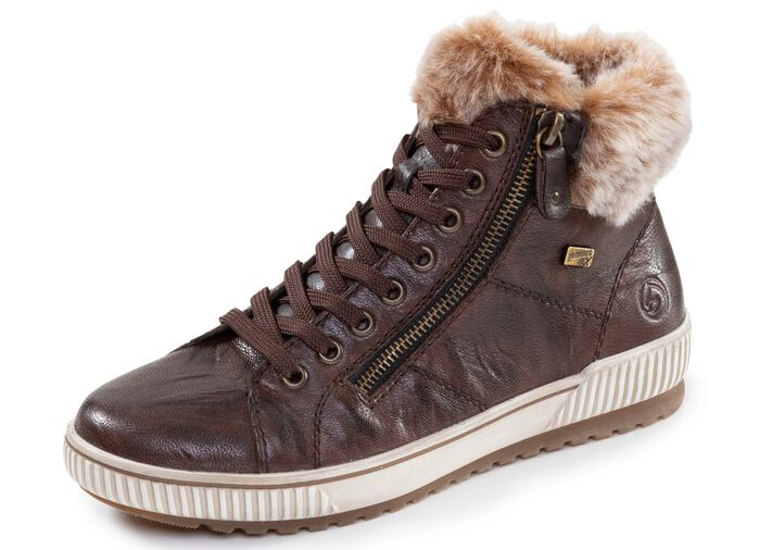Remonte, gef&uuml;tterte Damen-Boots, Winterschuhe, Weite G, mit herausnehmbarem Fu&szlig;bett DUNKELBRAUN