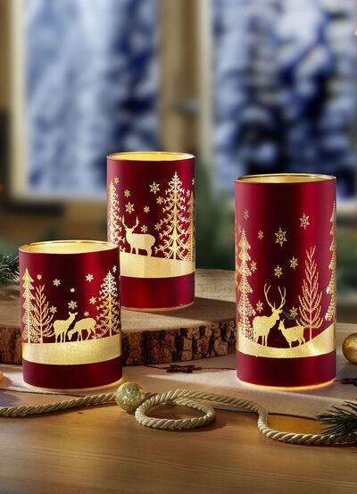 Windlicht, 3er-Set, aus Glas 