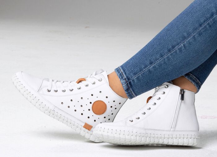 Gemini, sommerliche Damen-Boots, Weite G, mit herausnehmbarem Fu&szlig;bett WEISS