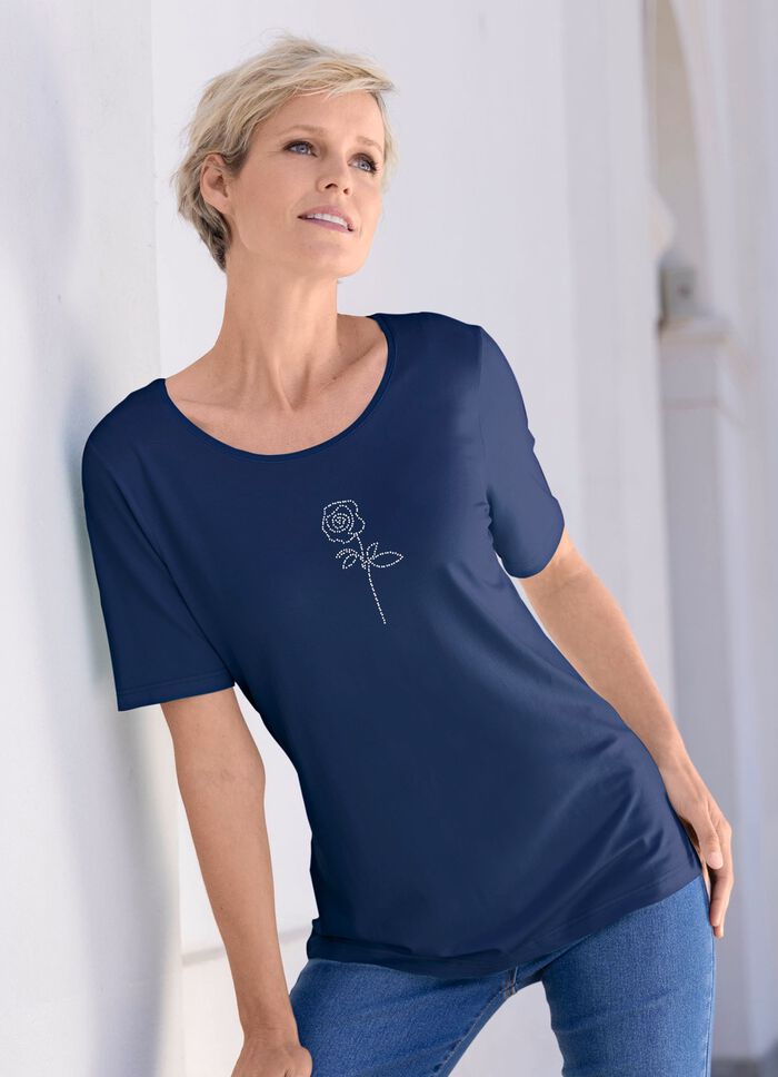 Shirt mit Strasszier MARINE