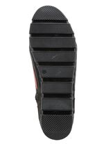 Gemini Schn&uuml;r-Bootie mit Knitter-Struktur SCHWARZ-ROT-GR&Uuml;N